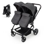Cochecito Doble PeacefulHues PTG_334WHMYX8JLJMej Gris Oscuro Aluminio Asientos Reclinables Arnés 5 Puntos