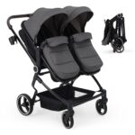 Cochecito Doble PeacefulHues PTG_334WHMYX8JLJMej Gris Oscuro Aluminio Asientos Reclinables Arnés 5 Puntos