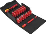 8100 SA VDE 1 Zyklop Juego de trinquetes, aislado, palanca de marcha atrás, unidad de 1/4", métrico, 22 piezas