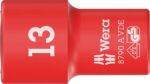 8100 SA VDE 1 Zyklop Juego de trinquetes, aislado, palanca de marcha atrás, unidad de 1/4", métrico, 22 piezas