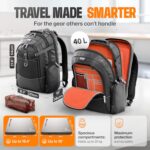 Mochila EVERKI Business 120 Pro 2 para Laptop 18.4 Pulgadas 40 Litros Negro con Cubierta de Lluvia y Bolsillo RFID