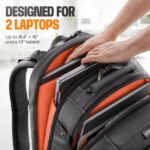 Mochila EVERKI Business 120 Pro 2 para Laptop 18.4 Pulgadas 40 Litros Negro con Cubierta de Lluvia y Bolsillo RFID