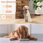 Estación de Alimentación para Perros CuisinSmart con Almacenamiento 2 Cuencos Elevados de Acero Inoxidable y 3 Ganchos C