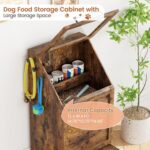 Estación de Alimentación para Perros ActiveTrail con Gabinete de Almacenamiento Tapa Abatible 2 Tazones Elevados de Acer