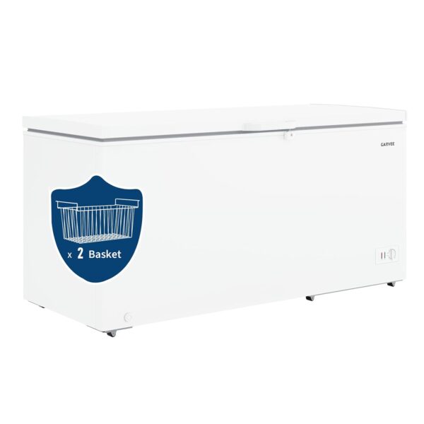 17.1Cu.ft Convertible Chest Freezer, Top Open Door Deep Freezer with Adjustable Thermostat, 6 Casters & LED Light, 2 Bas