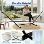 Hamaca Doble para Exteriores GarveeLife con Soporte de Acero Ajustable Beige Poliéster