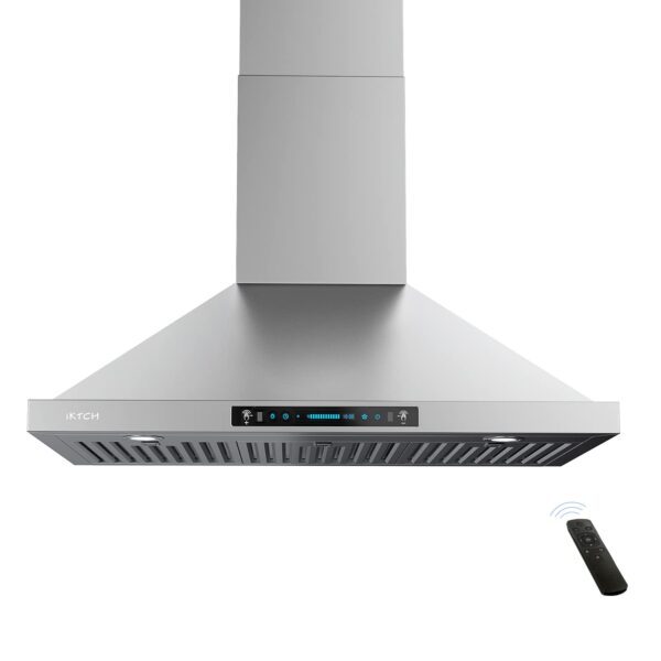 IKTCH Campana extractora de montaje en pared de 30 pulgadas, ventilación de chimenea de cocina de 900 CFM, convertible c