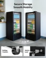EUHOMY Refrigeradores comerciales de 6 pies cúbicos con puerta de vidrio templado doble, refrigerador de bebidas con cer