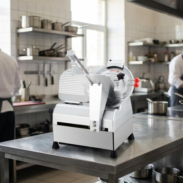 ExploreHorizon Cortadora eléctrica de carne de 10 pulgadas, rebanadora de alimentos comerciales y domésticos con motor d
