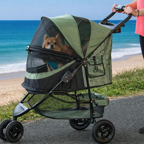Cochecito para Mascotas Pet Gear 8250NZGC 3 Ruedas Sin Cremallera Verde Trébol