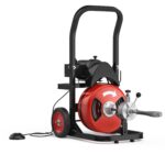 COZONY Máquina de limpieza de drenaje de alimentación automática de 100 pies, 3/4 pulgadas, barrena de drenaje eléctrica