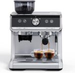 GarveeTech Máquina de café semiautomática - Máquina de café profesional de 1450 W/20 bares, 30 ajustes de molinillo, cal