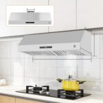 Campana extractora de cocina de 30 pulgadas, ventilador de cocina de acero inoxidable de 400 CFM, campana de ventilación