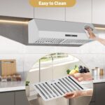 Campana extractora de cocina de 30 pulgadas, ventilador de cocina de acero inoxidable de 400 CFM, campana de ventilación