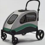 Cochecito para Perros ActiveTrail Modelo 1 Extra Grande hasta 160 Libras Plegable Verde con Rueda Giratoria 360 Grados