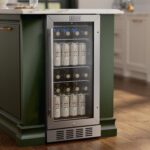 Empava Refrigerador de bebidas bajo encimera de 15 pulgadas con puerta de cristal, refrigerador de bebidas independiente