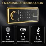 KAER Caja fuerte para pistola larga de huellas dactilares 8-12 para rifles y pistolas | Bloqueo de contraseña | Estantes