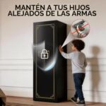 KAER Caja fuerte para pistola larga de huellas dactilares 8-12 para rifles y pistolas | Bloqueo de contraseña | Estantes