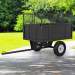 Remolque utilitario de jardín, ATV UTV remolque remolque detrás del carrito de basura, carrito de descarga de jardín res