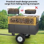 Remolque utilitario de jardín, ATV UTV remolque remolque detrás del carrito de basura, carrito de descarga de jardín res