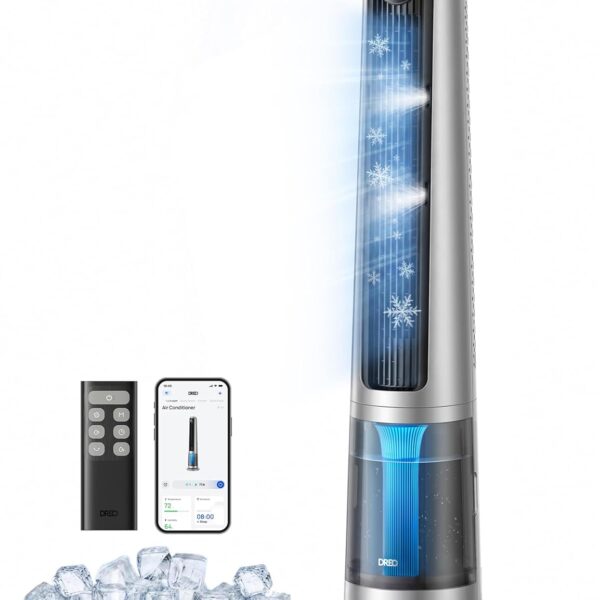 Ventilador Nebulizador DREO TurboCool DR-HEC005S Tanque de 6L 12 Velocidades 4 Modos Motor DC sin Escobillas 20 dB Plata