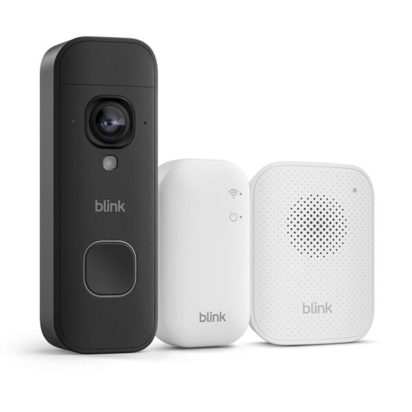 Timbre con Cámara Blink Video Doorbell 2K+ con Blink Chime y Sync Module Core Resolución 2K Inalámbrico con Batería
