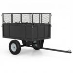 Carrito de remolque de ATV resistente, 1700 libras, 17 pies cúbicos de acero para cortacésped con lados extraíbles, remo