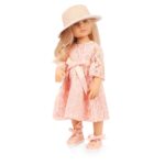 Muñeca Gotz Happy Kidz Ella 19.5 Pulgadas Vestido de Encaje Rosa Sombrero de Paja Zapatos de Ballet Pelo Rubio Cuerpo de