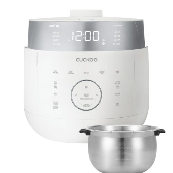 CUCKOO Olla arrocera a presión doble de 6 tazas sin cocer / 12 tazas cocidas con tecnología de calentamiento por inducci