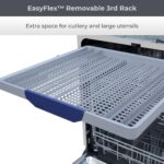Kenmore Lavavajillas empotrado de 24" con 3 estantes, bañera de acero inoxidable, control superior, eficiencia energétic