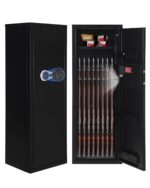 EliteEdge 8-12 cajas fuertes para armas, gabinete de armas para rifles y pistolas, caja fuerte para rifle de acceso rápi