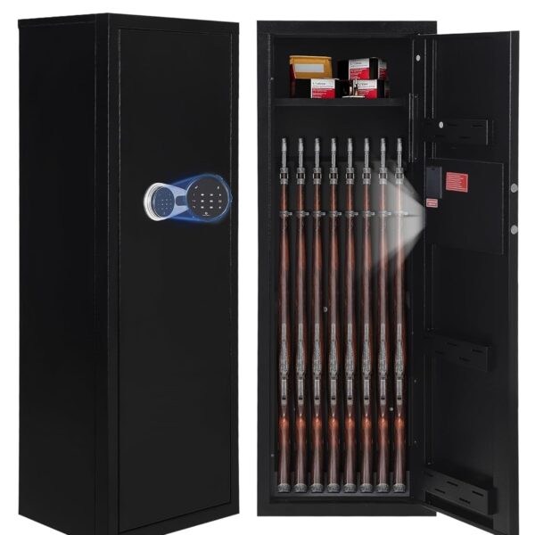 EliteEdge 8-12 cajas fuertes para armas, gabinete de armas para rifles y pistolas, caja fuerte para rifle de acceso rápi