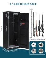 EliteEdge 8-12 cajas fuertes para armas, gabinete de armas para rifles y pistolas, caja fuerte para rifle de acceso rápi