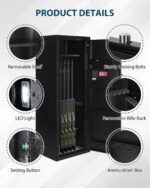 EliteEdge 8-12 cajas fuertes para armas, gabinete de armas para rifles y pistolas, caja fuerte para rifle de acceso rápi
