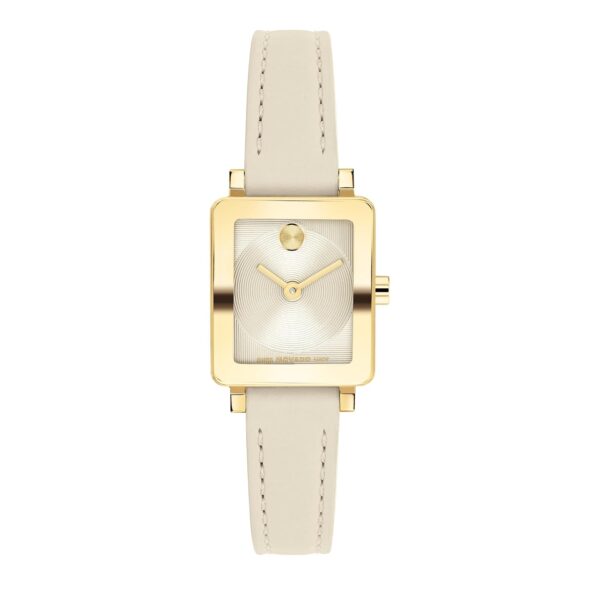 Reloj Movado Bold Evolution 2.0 Mini Tank Mujer Caja Acero Inoxidable Correa de Piel Chalk Esfera Beige 20 Milímetros