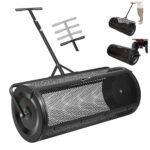 Esparcidor de Compost VEVOR TI-026E 44 Pulgadas de Ancho Empuje y Remolque Capacidad 7.2 Pies Cúbicos Acero Q235 Negro