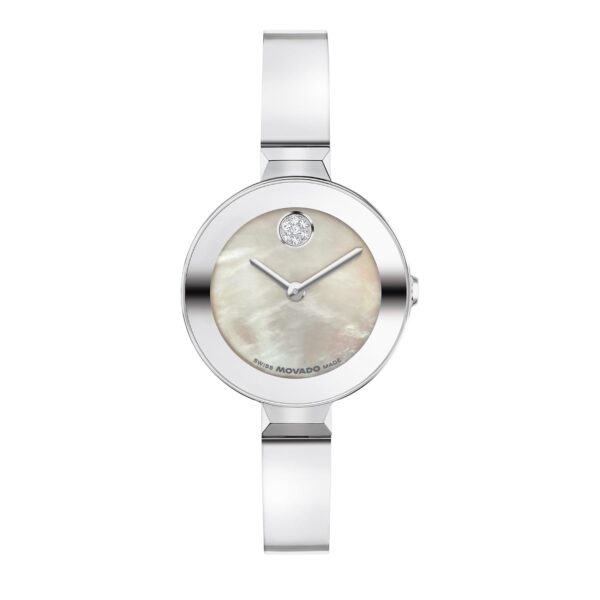 Reloj Movado Bold Bangle 3601269 para Mujer Caja de Acero Inoxidable 28mm Esfera Mother of Pearl Gris Cálido Brazalete P