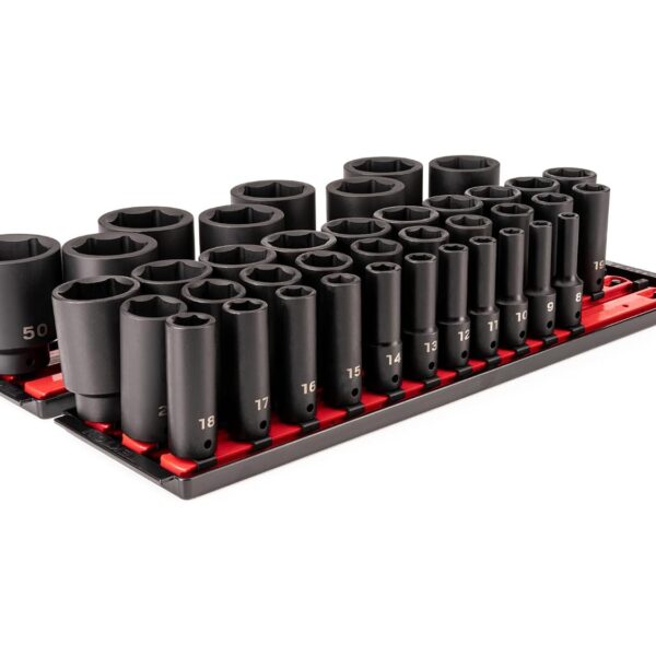 Juego de Llaves de Impacto TEKTON SID92113 1/2 Pulgada 39 Piezas Zócalos de 6 Puntos Profundos
