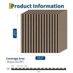 6-Pack 3D Wood Acoustic Wall Panels, 23.6x23.6 Inch, Sound Absorbing Tiles for Noise Reduction - Decorative Wall Coverin