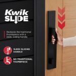 Juego de Puerta Kwikset Caerus Doble Francesa con Manija Ficticia Cromo Pulido Tecnología KwikSlide Seguridad SmartKey