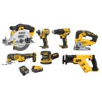 DEWALT 20V MAX 7-Tool Combo Kit, Includes Cordless Drill, Impact Driver, Reciprocating Saw, Circular Saw, Oscillating To