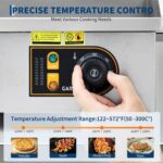 Parrilla eléctrica de 22 pulgadas, 1700 W, para encimera, semiplana, acero inoxidable, temperatura ajustable de 122°f-57
