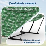 Hamaca Doble KYBOLT con Soporte de Acero Ajustable y Almohada Verde Hoja 450 Libras 143.7 x 55.12 Pulgadas