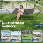 Hamaca Doble KYBOLT con Soporte de Acero Ajustable para 2 Personas Color T-gris Oscuro 143.7 x 55.12 Pulgadas