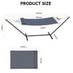 Hamaca Doble KYBOLT con Soporte de Acero Ajustable para 2 Personas Color T-gris Oscuro 143.7 x 55.12 Pulgadas