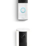 Paquete Videotimbre inalámbrico Ring 2da generación gris moteado y Cámara con luz de enfoque inalámbrica Ring 2da genera