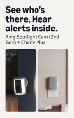 Cámara con Luz de Enfoque Inalámbrica Ring 2da Generación Blanco con Amplificador de Timbre Ring Plus