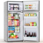 Electactic Mini refrigerador de 4.5 pies cúbicos con congelador, refrigerador compacto de 2 puertas con 2 estantes extra