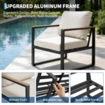 Juego de Muebles de Patio GAOMON CWPPG_34YNQ5HJ8T 4 Piezas Sofá de Conversación con Mesa Marco de Metal Color Beige