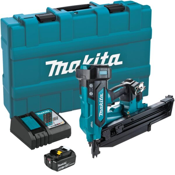 Makita XNB03M1 18V LXT® Litio-Ion Brushless Inalámbrico 21º Cabeza Redonda Completa 3-1/2" Kit de Clavadoras de Encuadre
